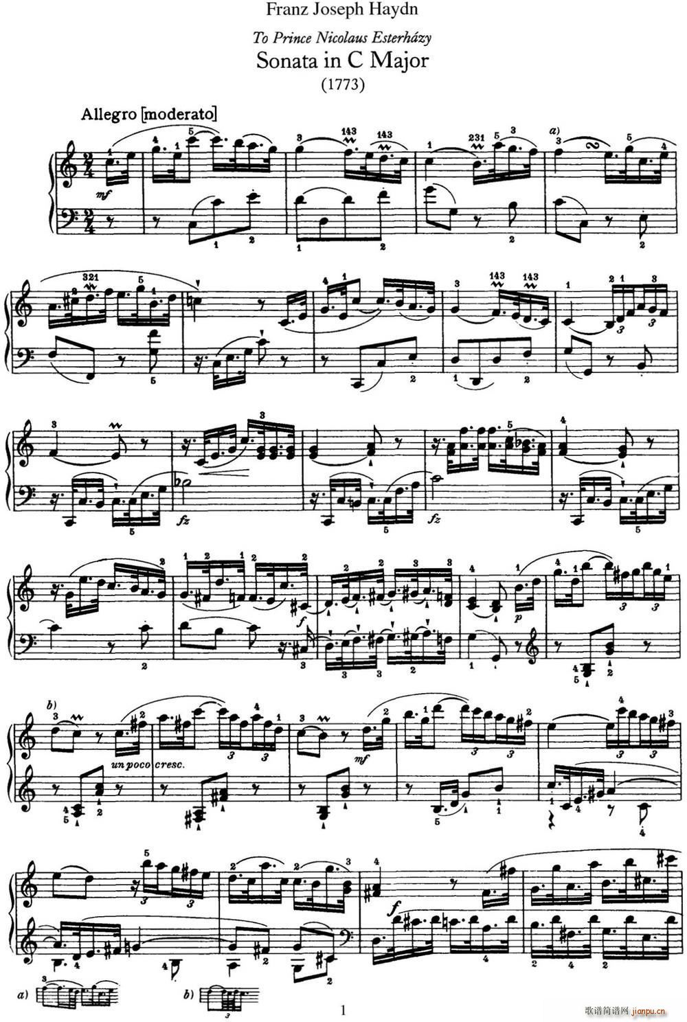 ���D ������Q�� Hob XVI 21 in C major(����V)1