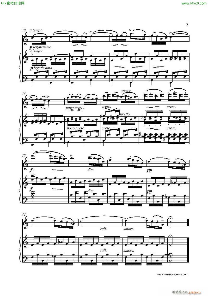 Chopin Tristesse Etude Op 10 No 3 Flute Piano(����V)3