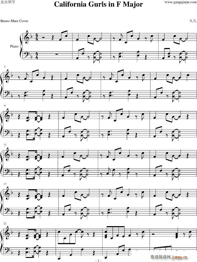 California Gurls F Major Bruno Mars ���������(����V)1