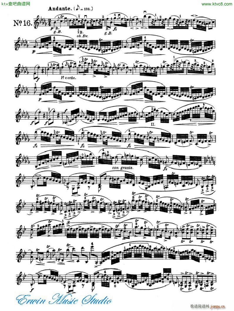 �_�� 24�׾�����Pierre Rode 24 Studi Per violino 09 16(ʮ�ּ�����)15