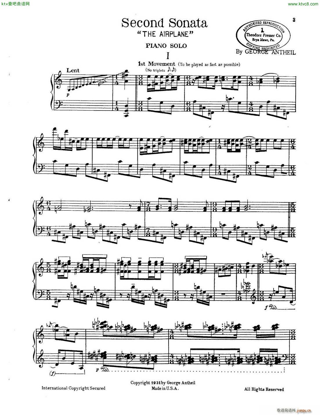 Antheil Piano Sonata No 2 The Airplane(����V)1