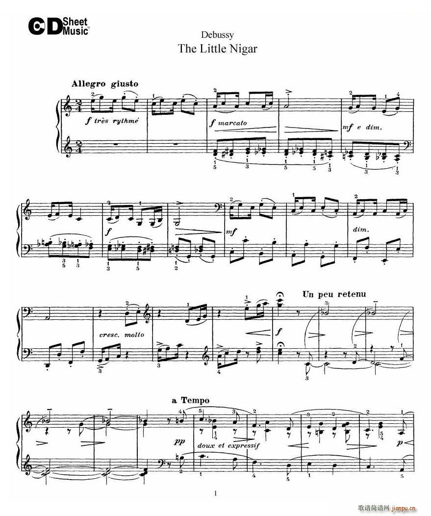 Debussy The Little Nigar The Little Nigar(ʮ�ּ�����)1
