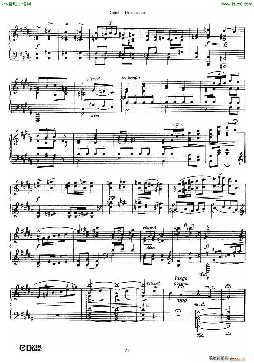Dvor��k op 101 8 Humoresques(����V)25