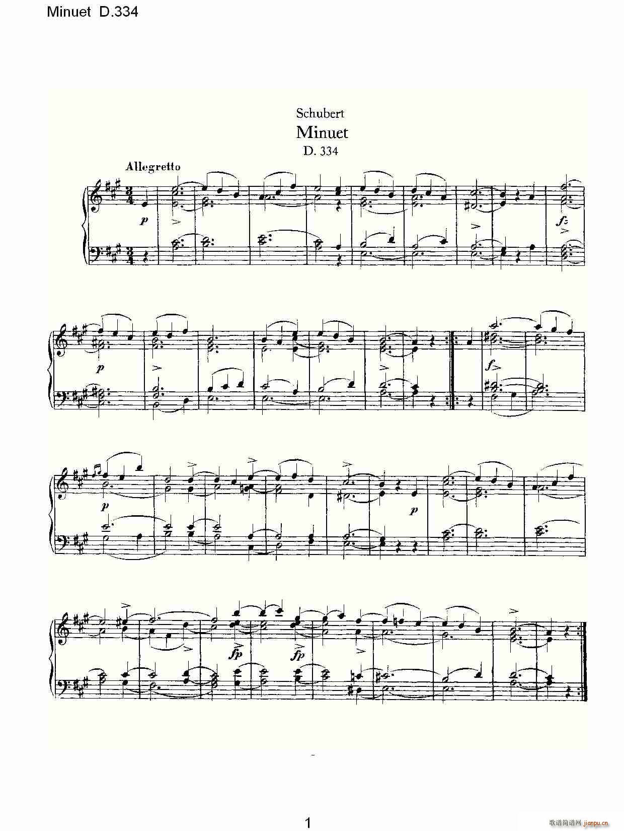 Minuet D.334(ʮ�ּ�����)1
