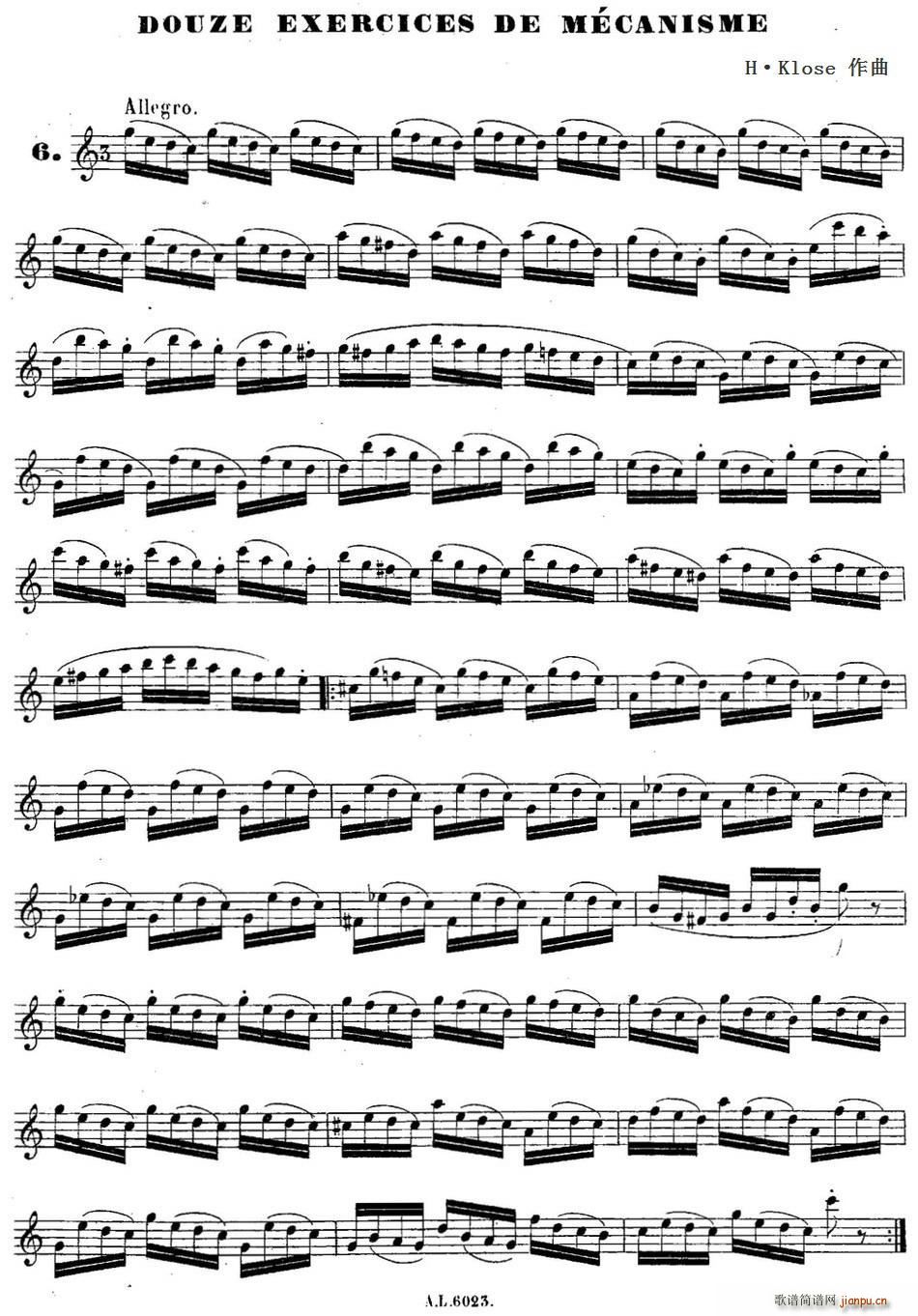 H Klose������ douze exercices de mecanisme 6(ʮ�ּ�����)1