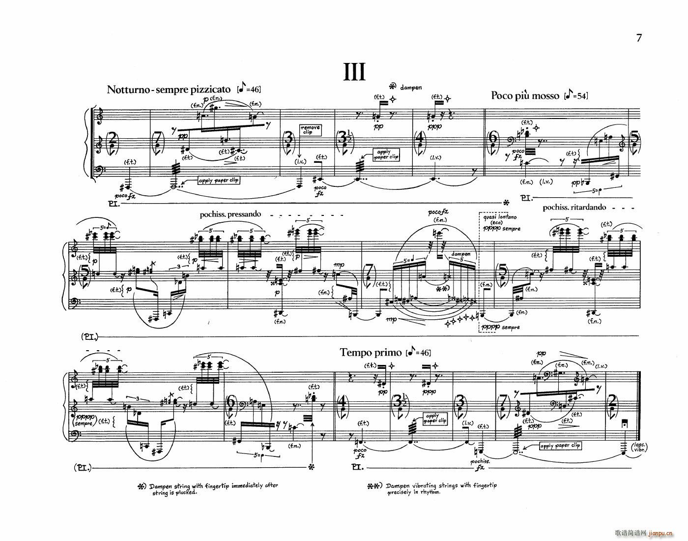 Crumb Five Pieces for Piano(����V)5