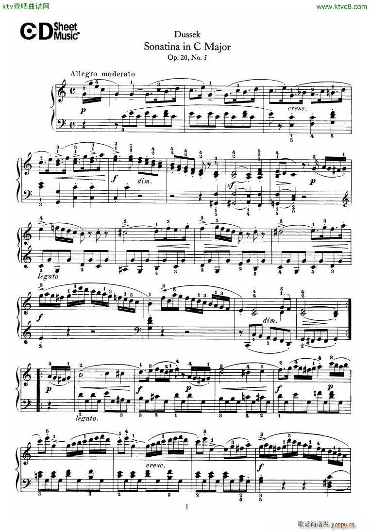 Dussek Sonatina in G Major(����V)26