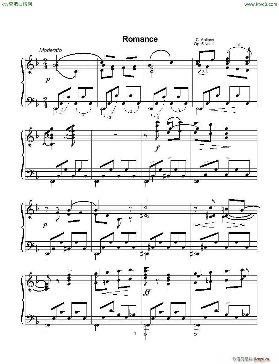 Antipov op 5 no 1 Romance in F(����V)1