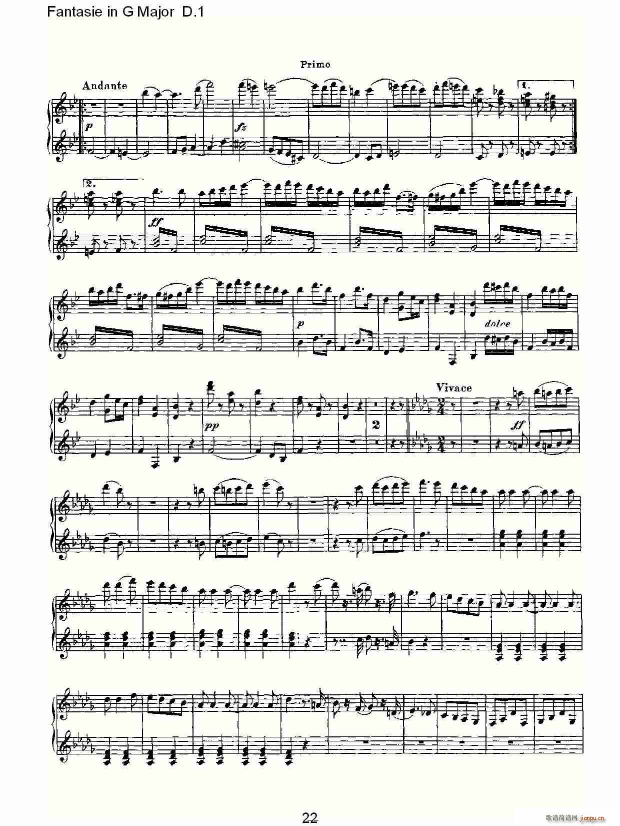 Fantasie in G Major D.1(ʮ�ּ�����)22