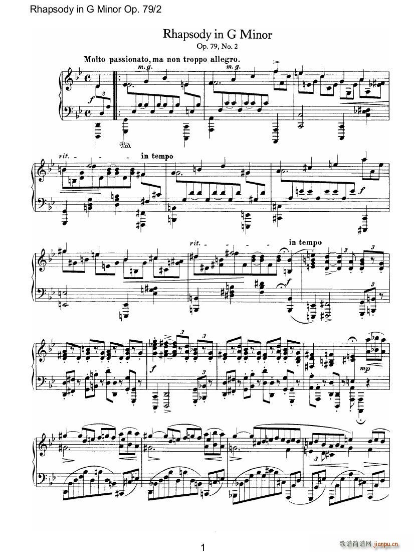 Brahms Rhapsody Op79 2(����V)1