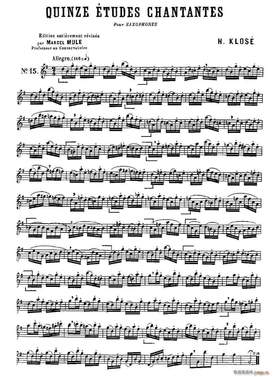 Klose Etudes Chantantes Pour Saxophone(ʮ�ּ�����)1