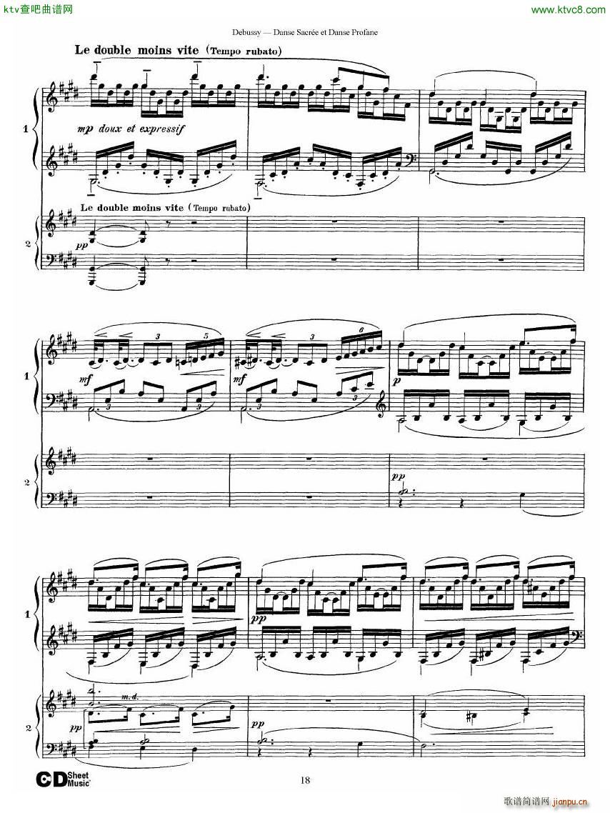 Debussy Danse Sacr��e et Danse Profane 2 Piano s(����V)18