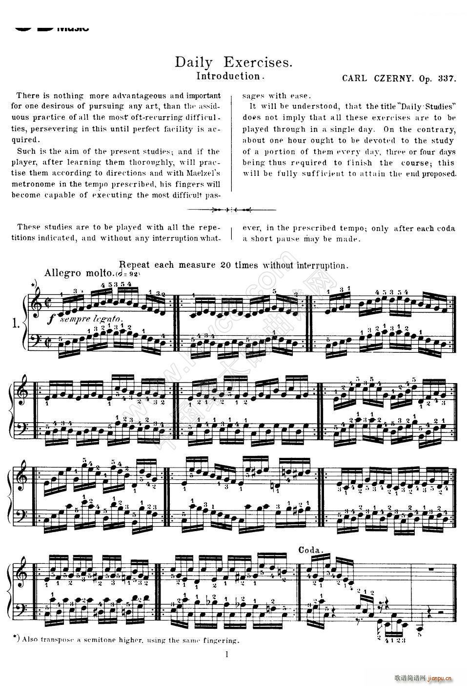 Czerny 40 Daily Exerci Op 337 1 5 40���ճ�Ӗ����(����V)1