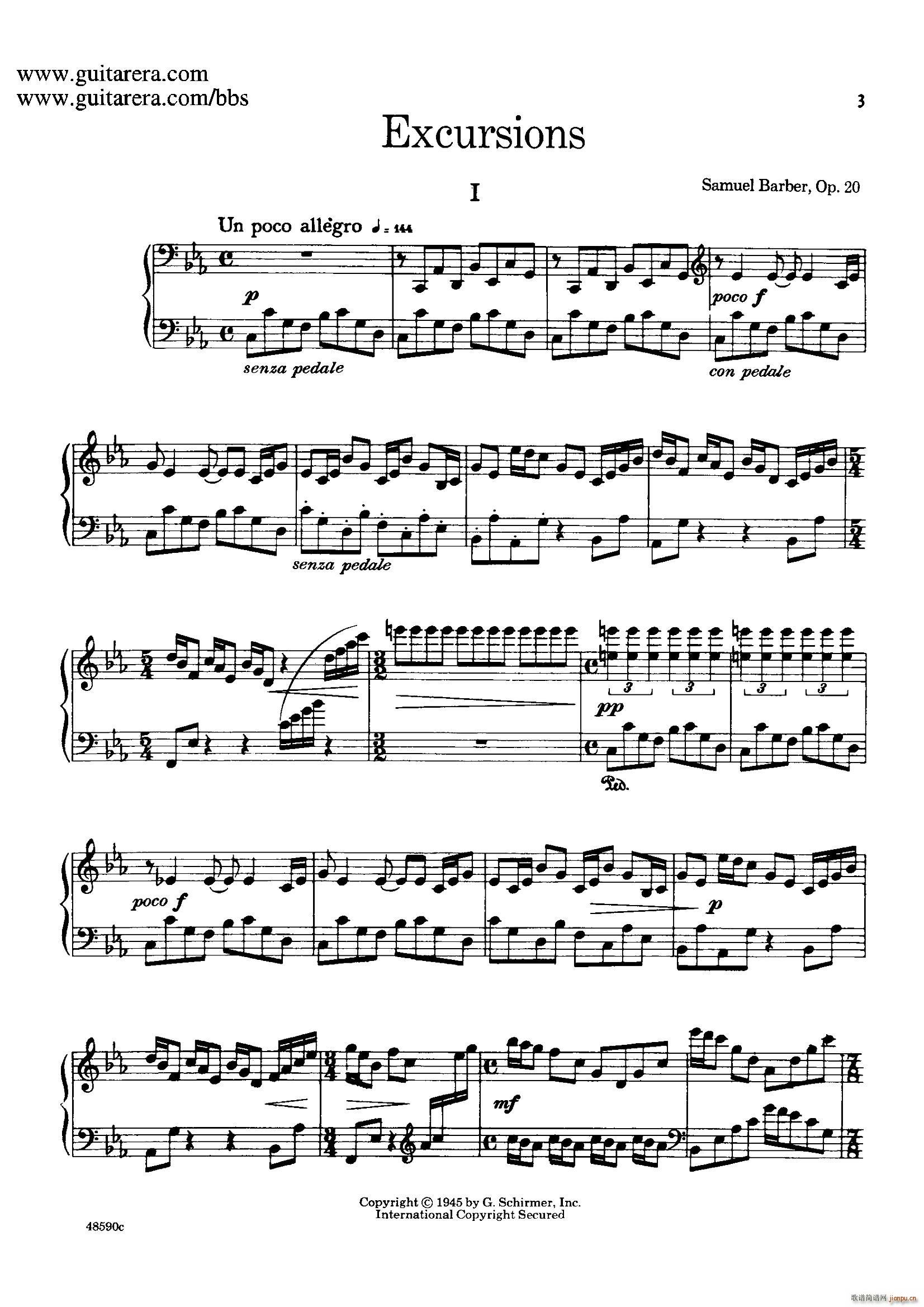 Four Excursions Op 20 ���� 1(����V)1