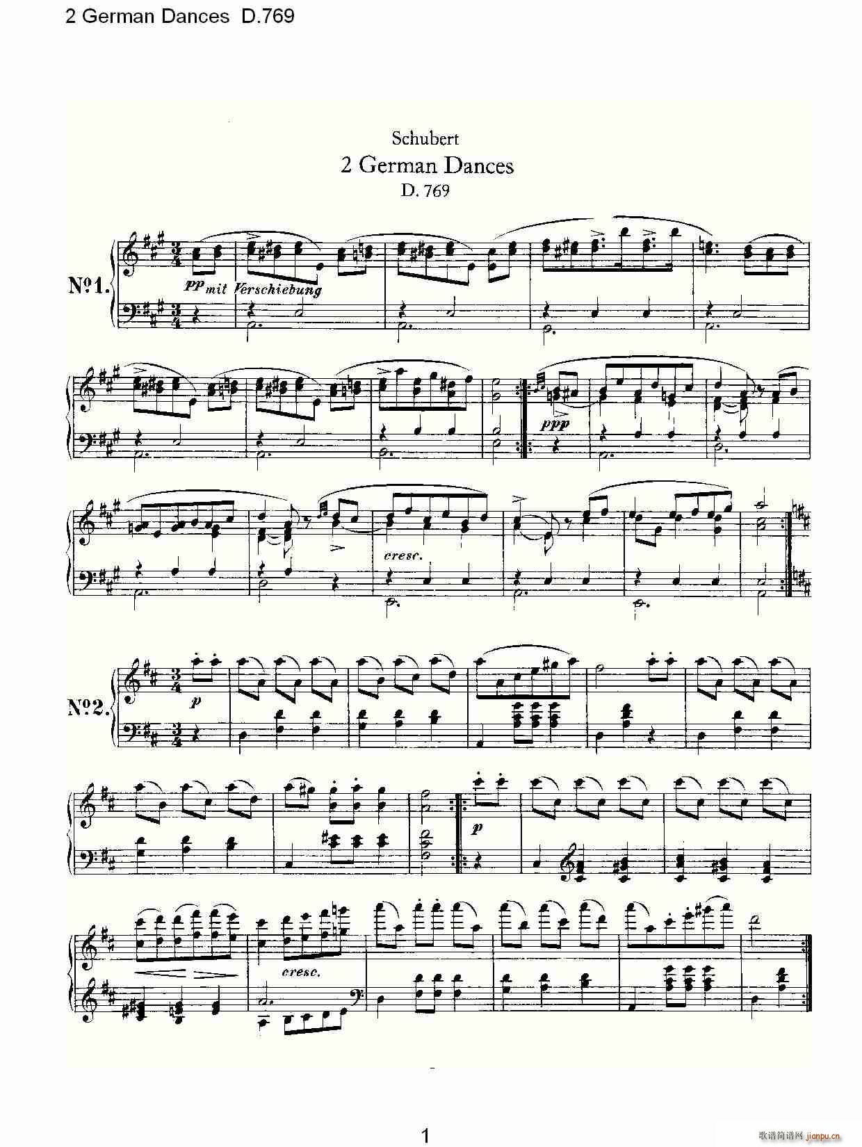 2 German Dances D.769(ʮ�ּ�����)1