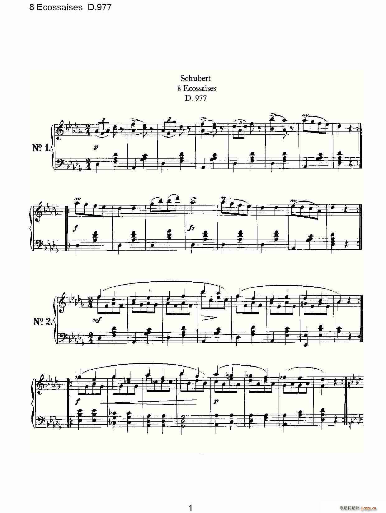 8 Ecossaises D.977(ʮ�ּ�����)1