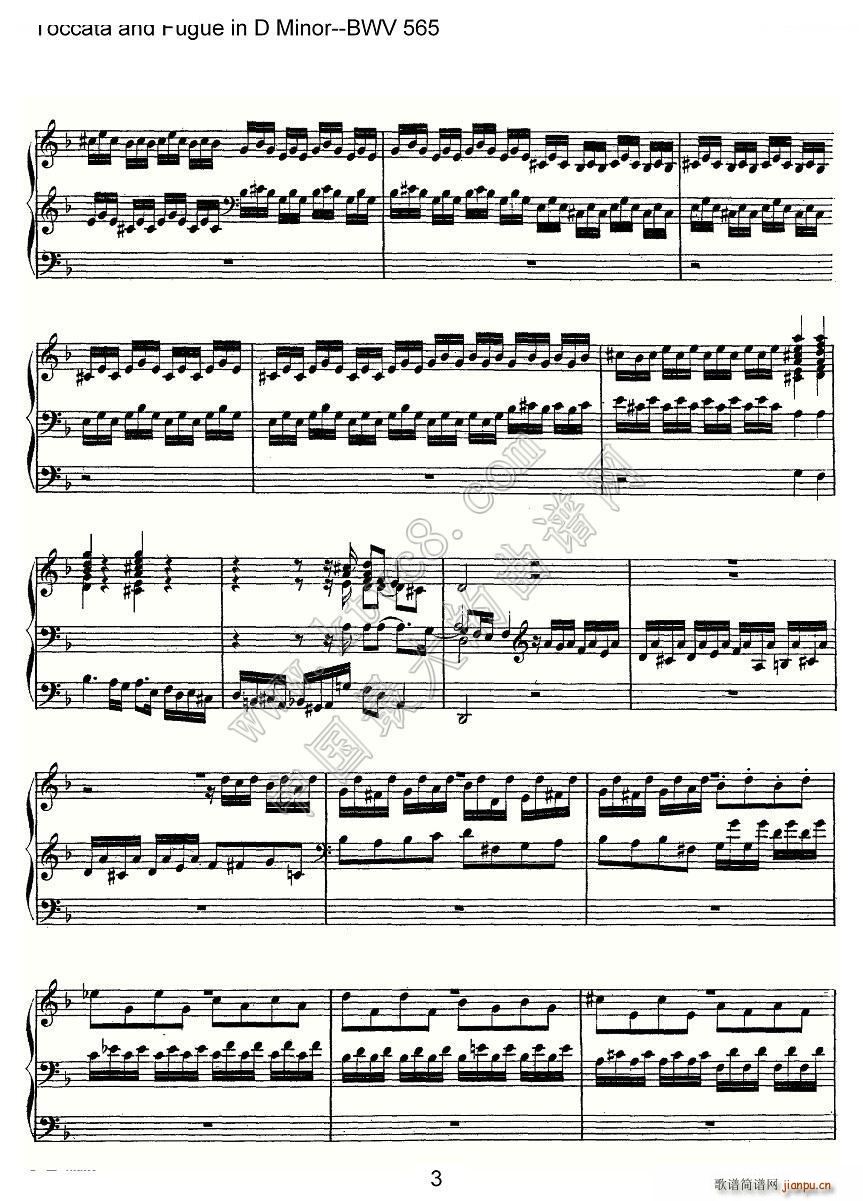 Toccata and Fugue in D Minor BWV 565 ���L(f��ng)���V(ʮ�ּ�����)3