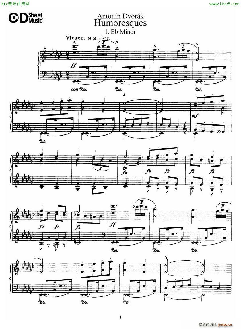 Dvor��k op 101 8 Humoresques(����V)1