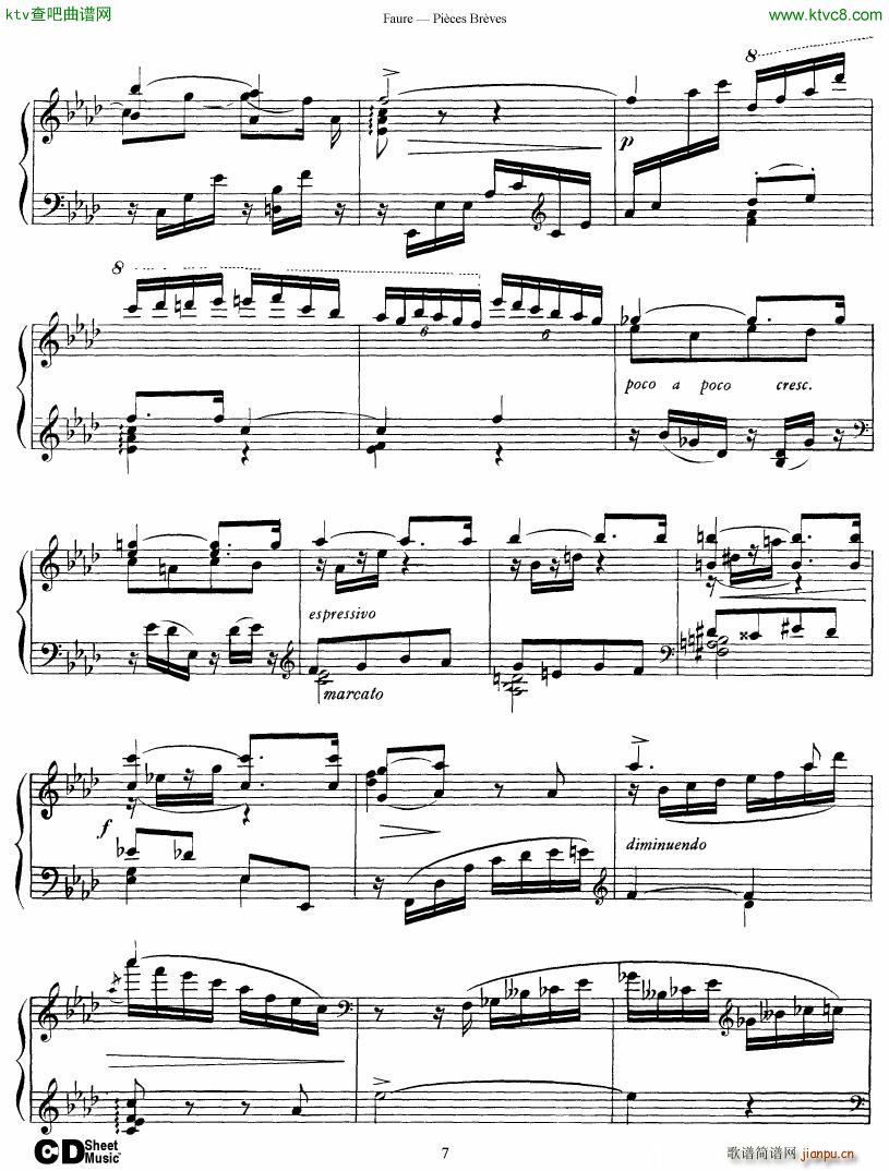 Faure 8 Pieces Breves Op 84(����V)7