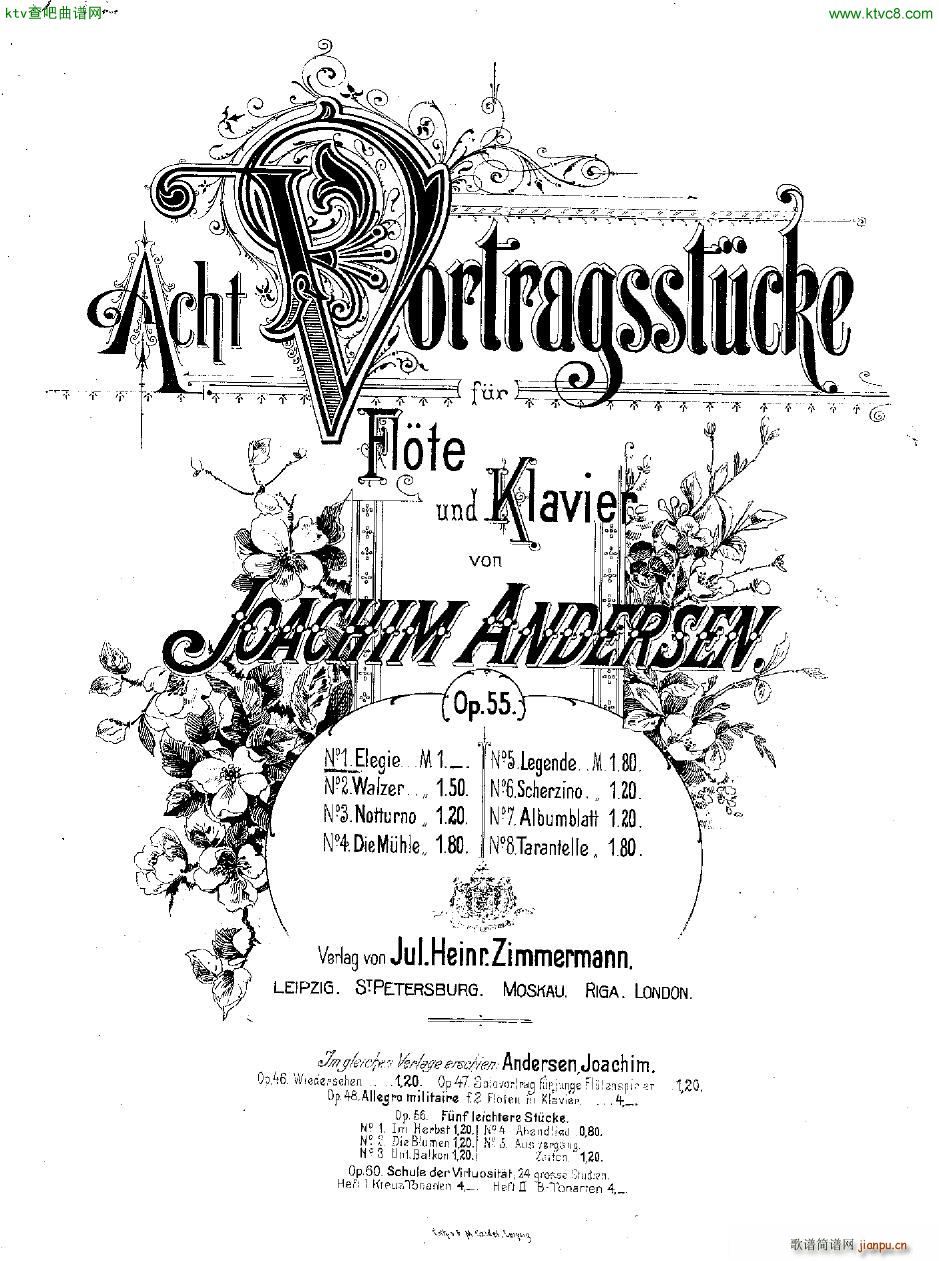 Andersen op 55 Acht Vortragsst��cke fl pno(����V)1