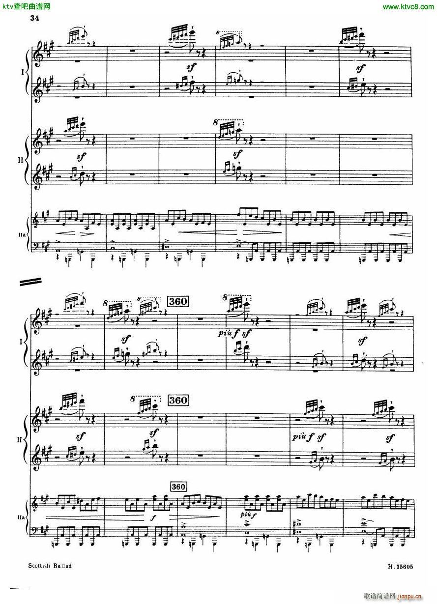 Britten Scottish Ballad op 26 arr for 2 pianos(����V)35