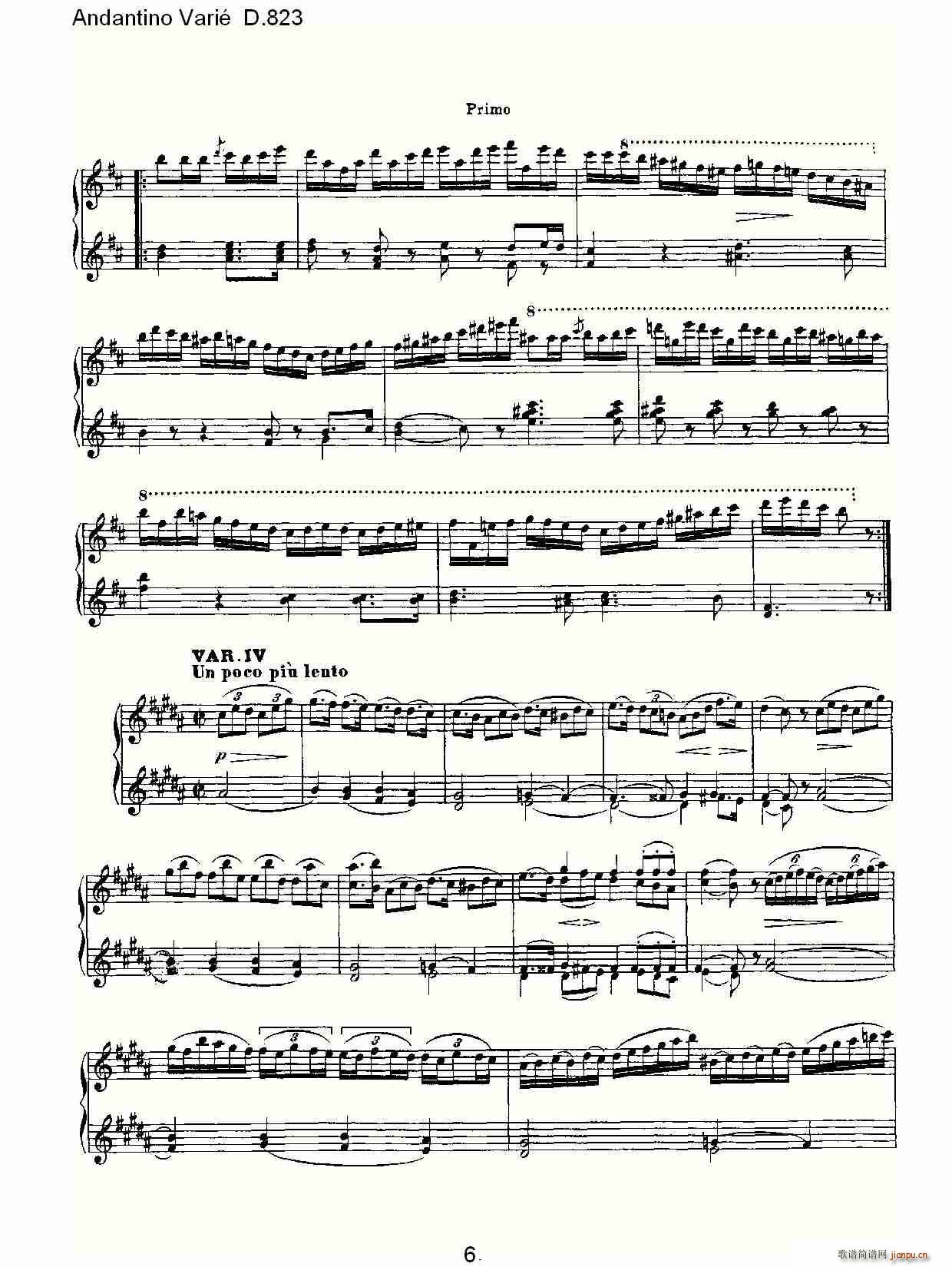 Andantino Vari�� D.823(ʮ�ּ�����)6