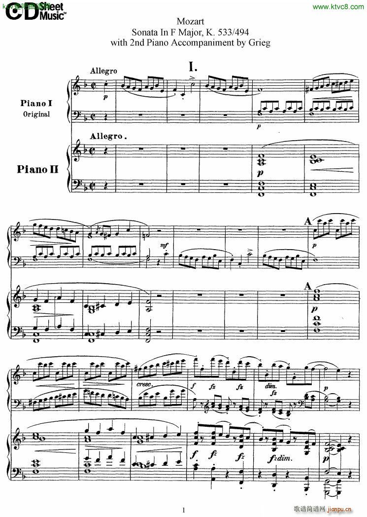 Grieg Sonata K 533 Mozart 2nd Piano Grieg(����V)1