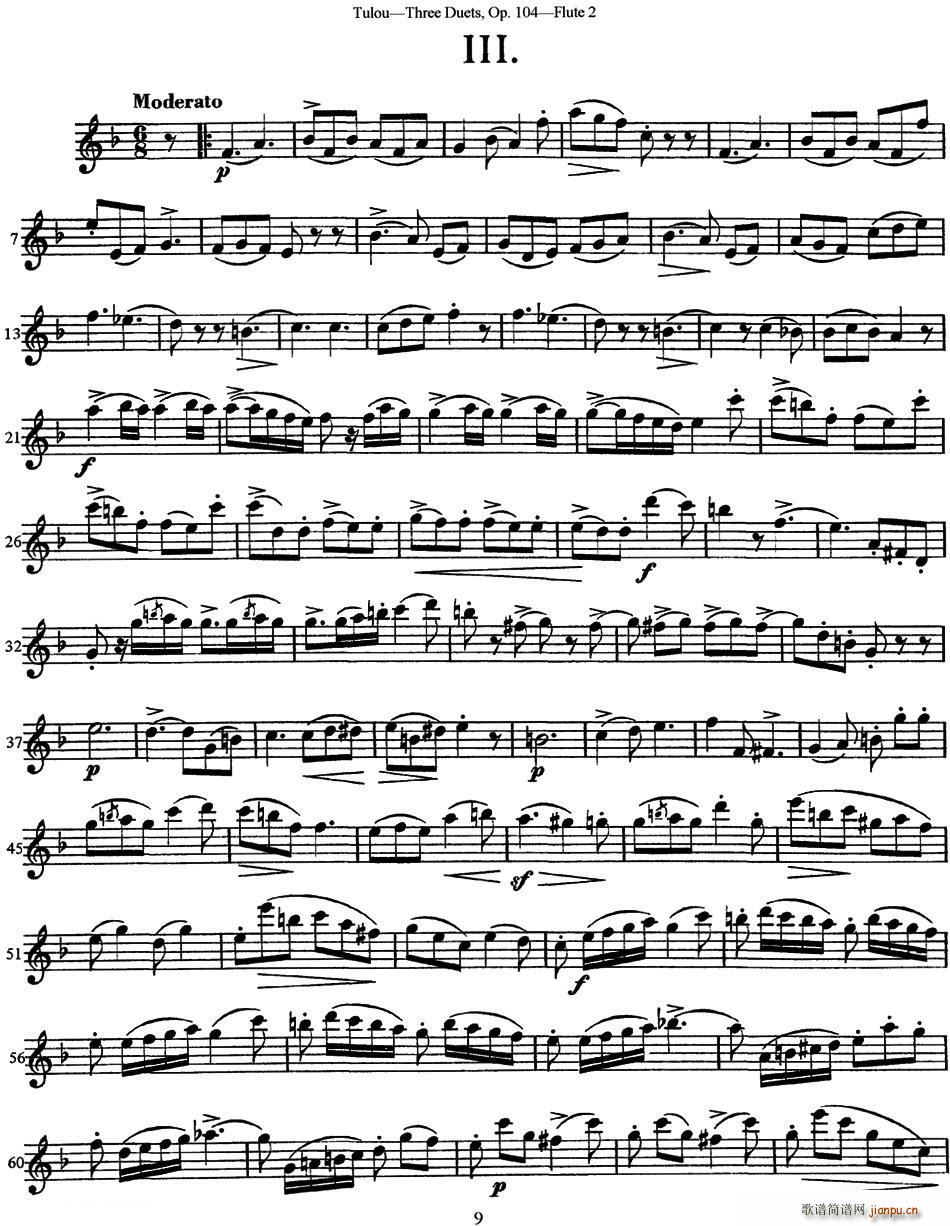 �D¶�����L(ch��ng)�Ѻ�(ji��n)��������Op 104 Flute 2 NO 3(�Ѻ��V)1