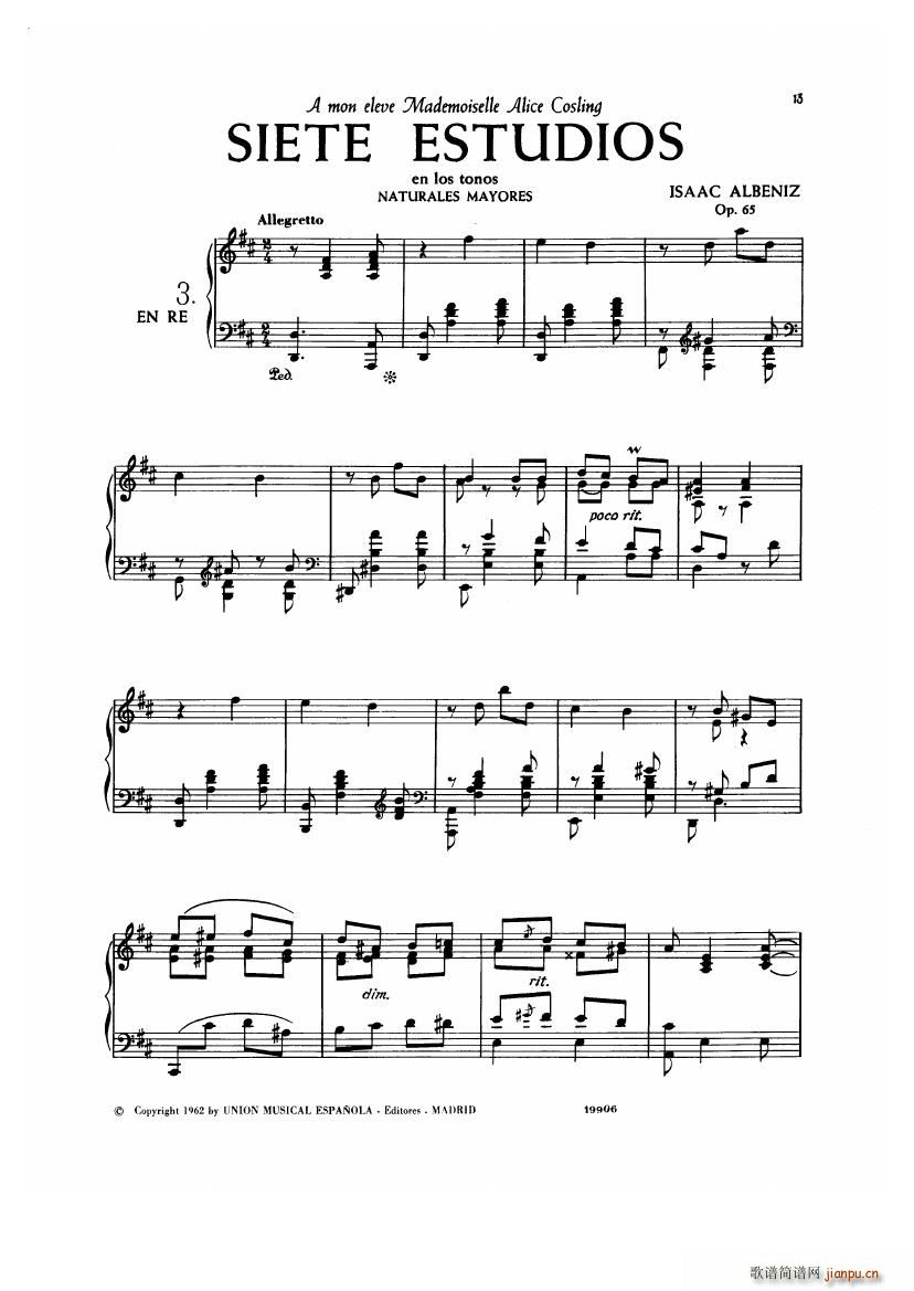 Albeniz op 65 Etudes no 1 7(����V)13