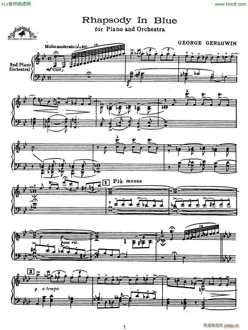 Rhapsody in Blue in Bb major Duet(����V)1