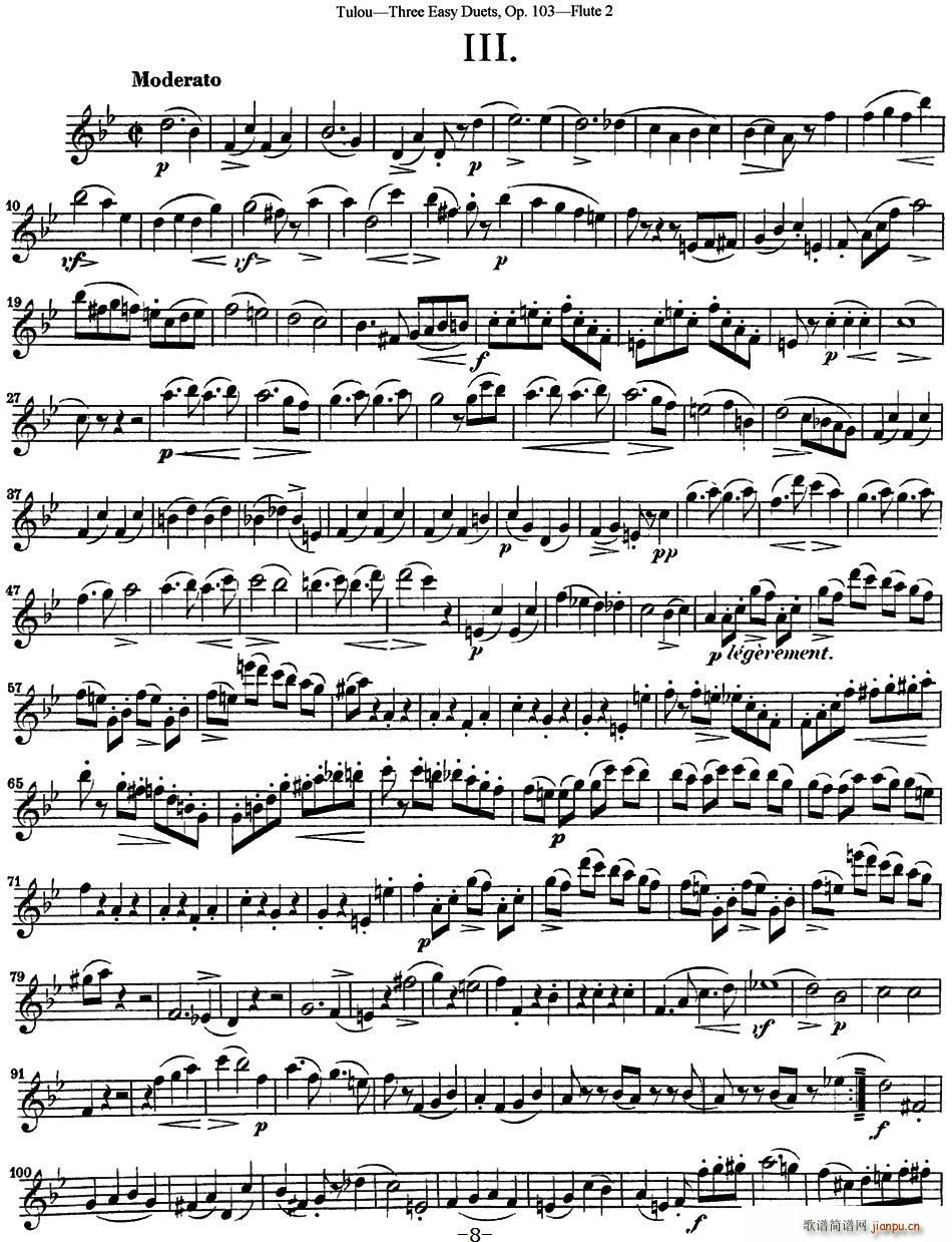 �D¶�����L(ch��ng)�Ѻ�(ji��n)��������Op 103 Flute 2 NO 3(�Ѻ��V)1
