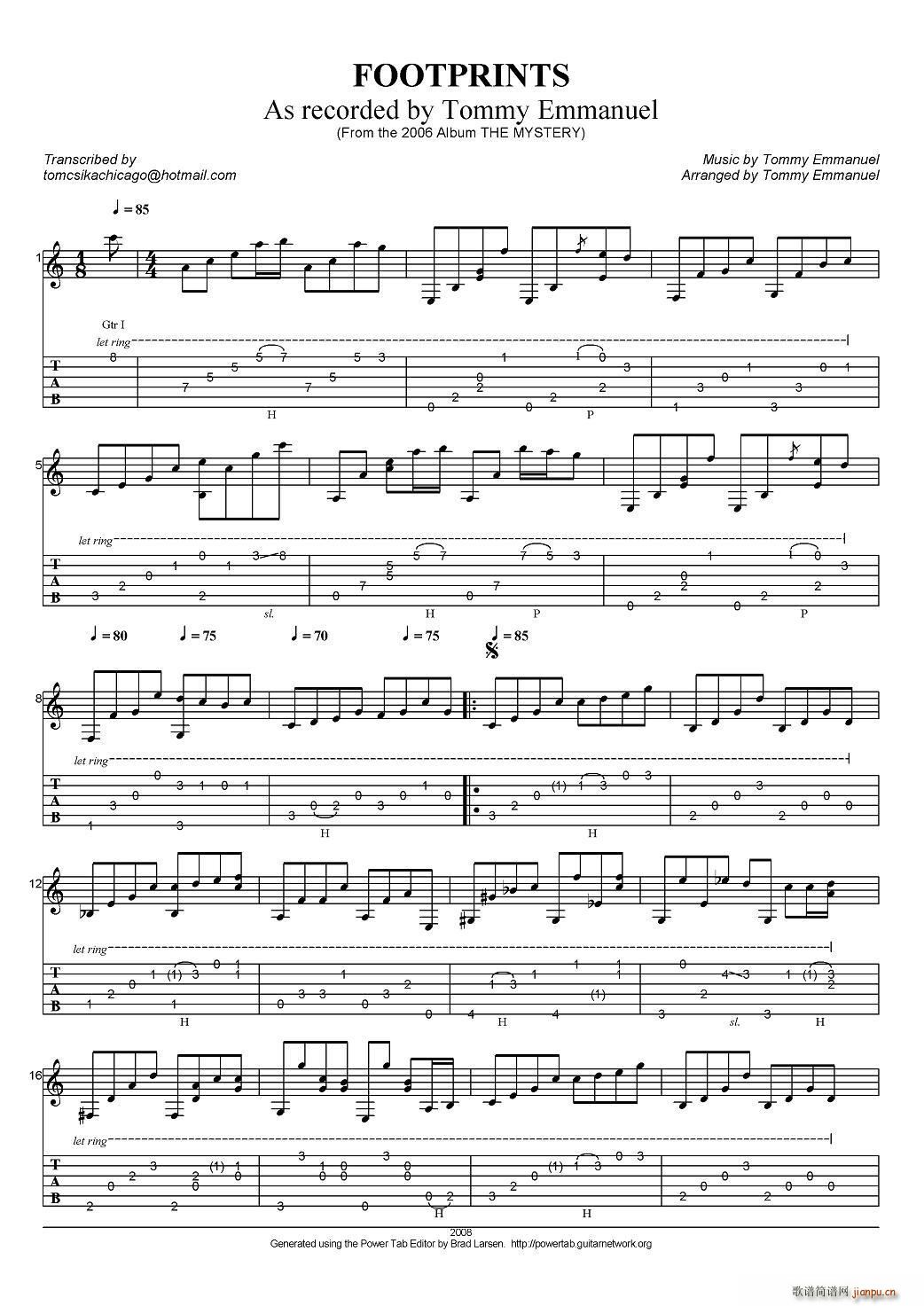 tommy emmanuel footprints ָ������(�����V)1