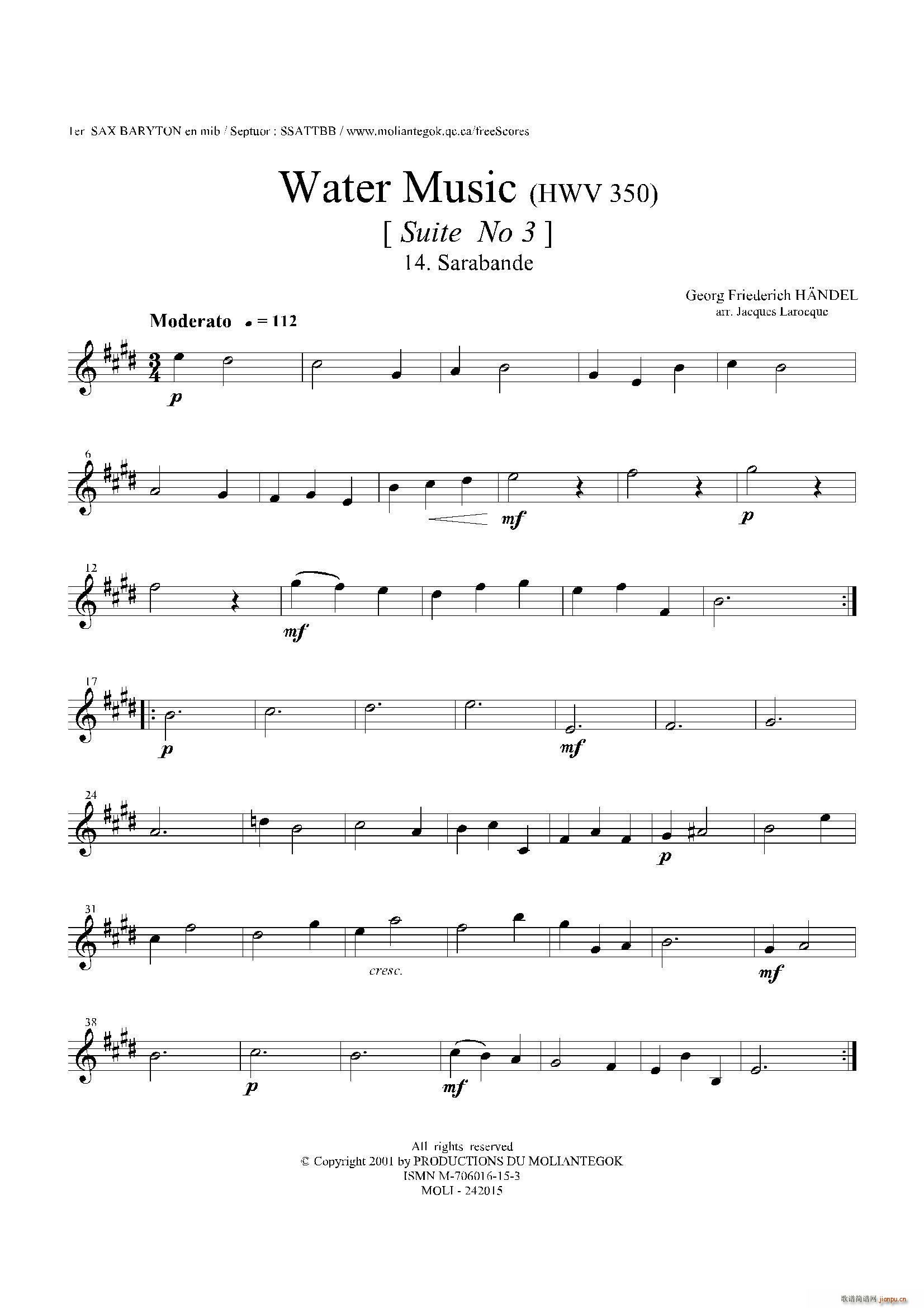 Water Music HWV 350 No 3 ��һ�ϵ����_��˹(ʮ�ּ�����)1