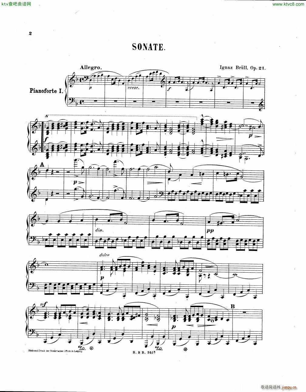 Brull Sonata 2 pianos Op 21(����V)1