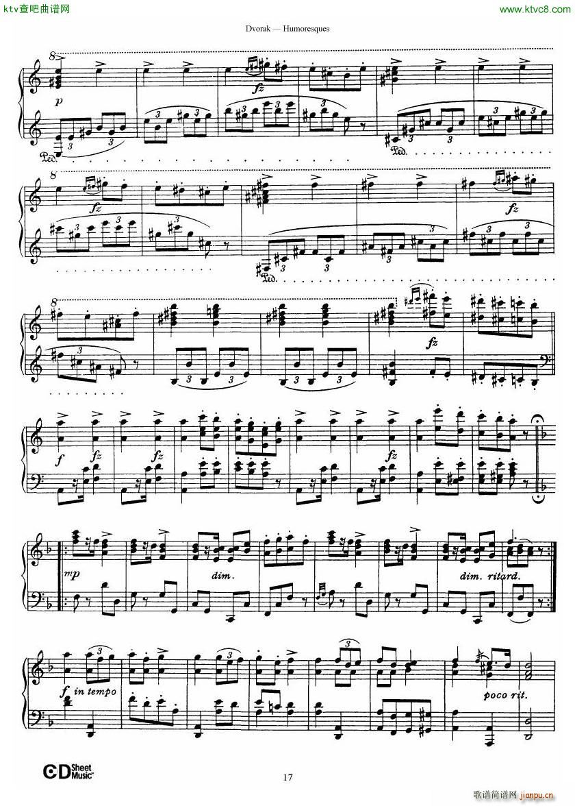 Dvor��k op 101 8 Humoresques(����V)17