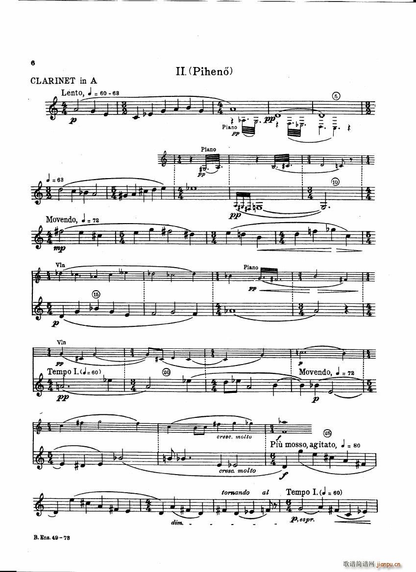 Bartok SZ 111 Contrasts clarinets A and Bb(����V)6