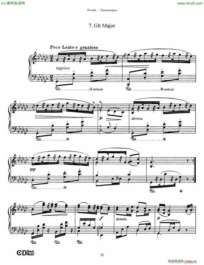 Dvor��k op 101 8 Humoresques(����V)26