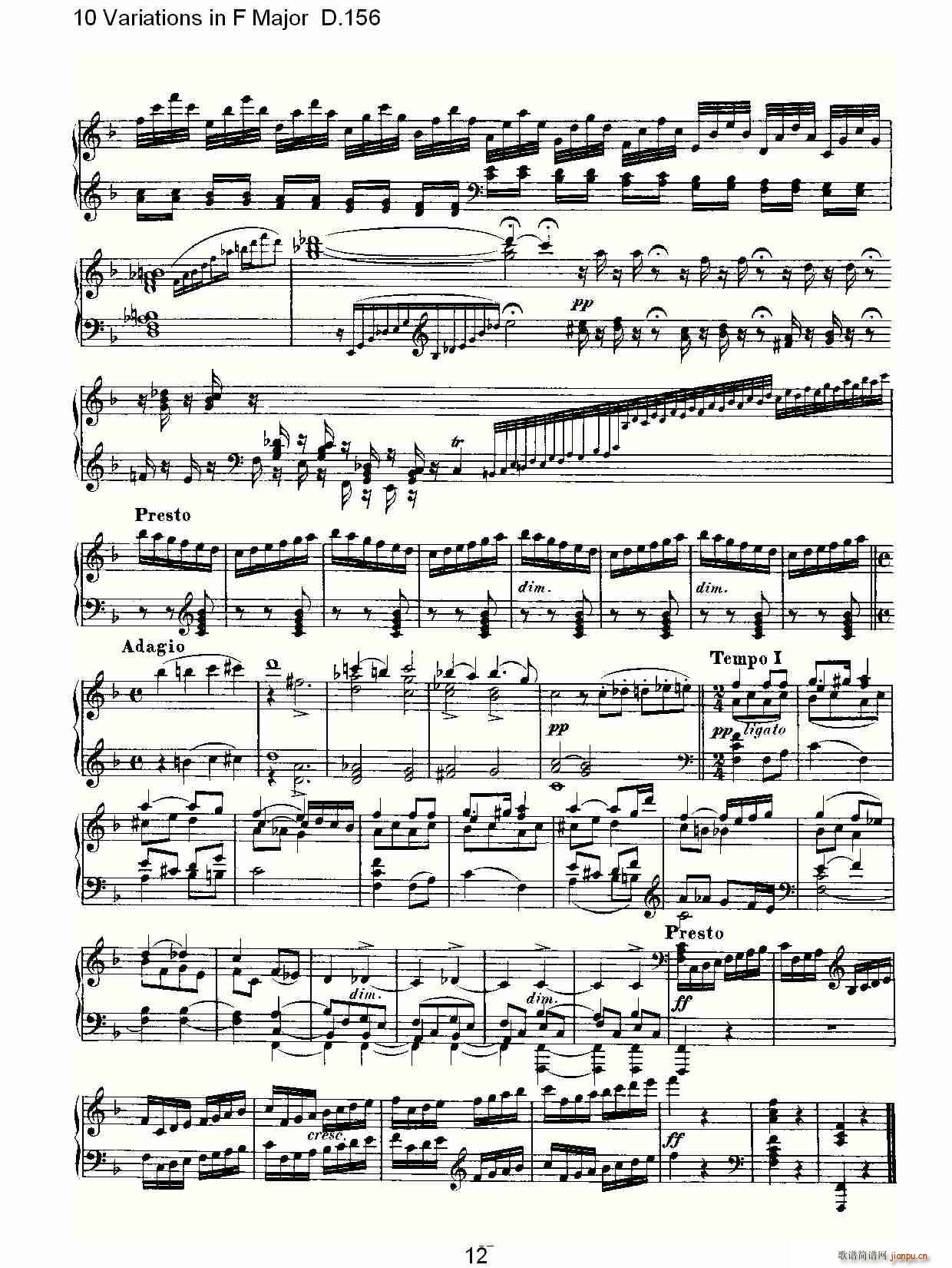 10 Variations in F Major D.156(ʮ�ּ�����)12