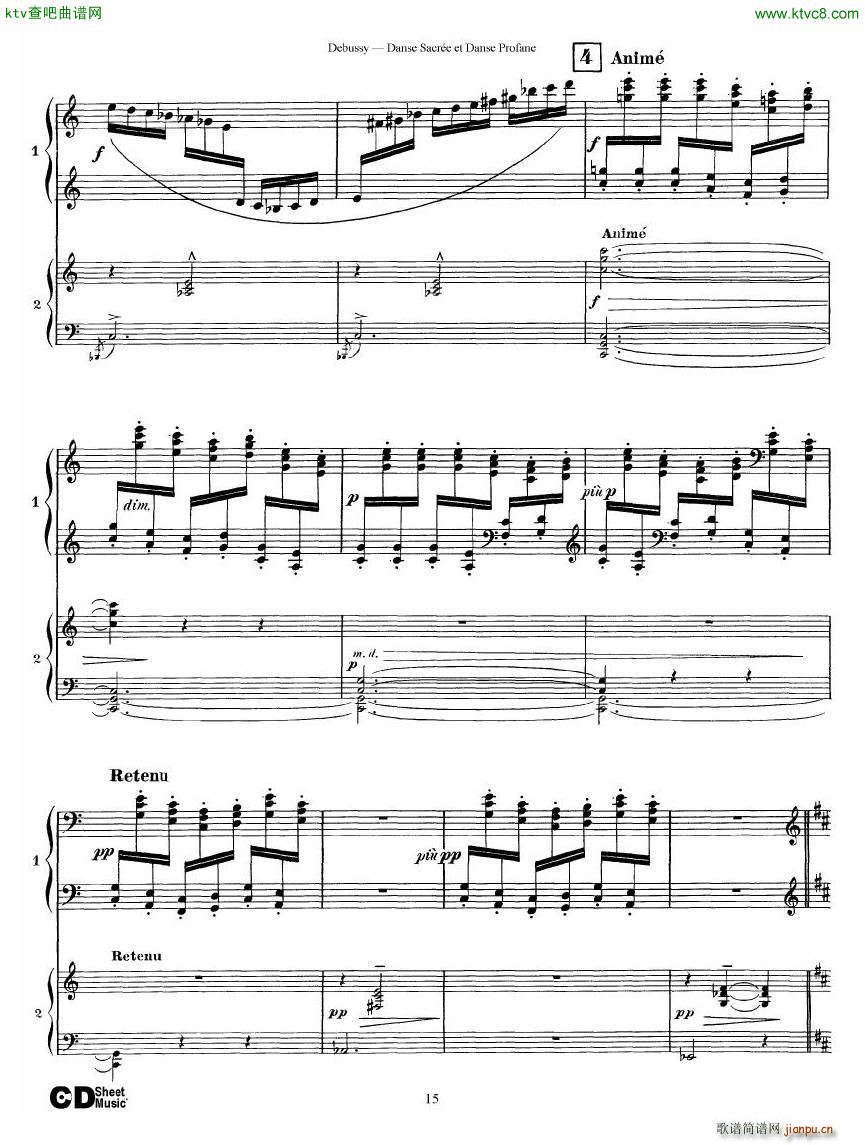 Debussy Danse Sacr��e et Danse Profane 2 Piano s(����V)15