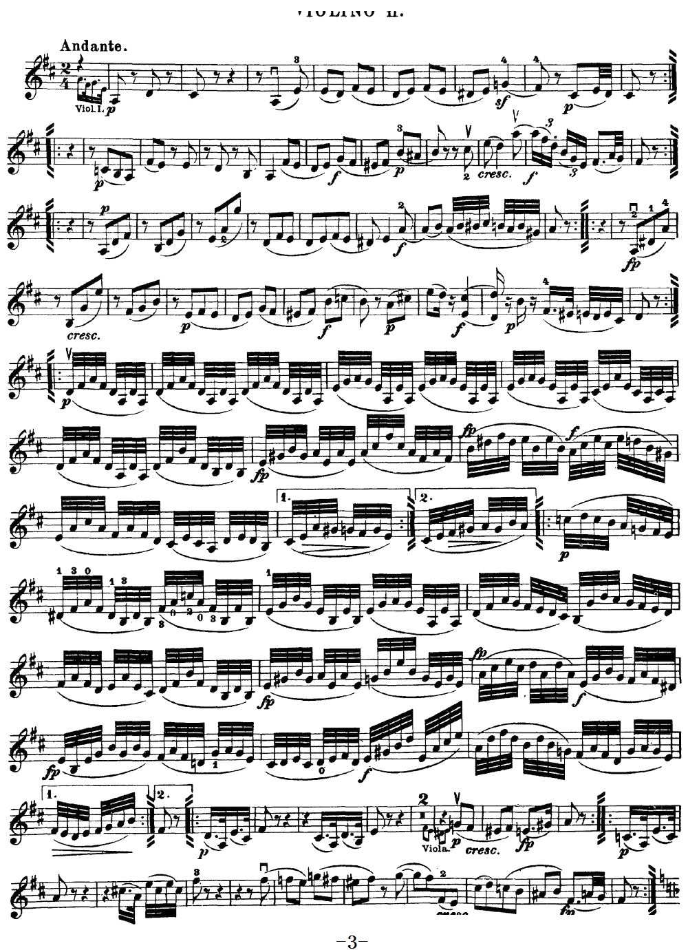 Mozart Quartet No 18 in A Major K 464 Violin 2(ʮ�ּ�����)3