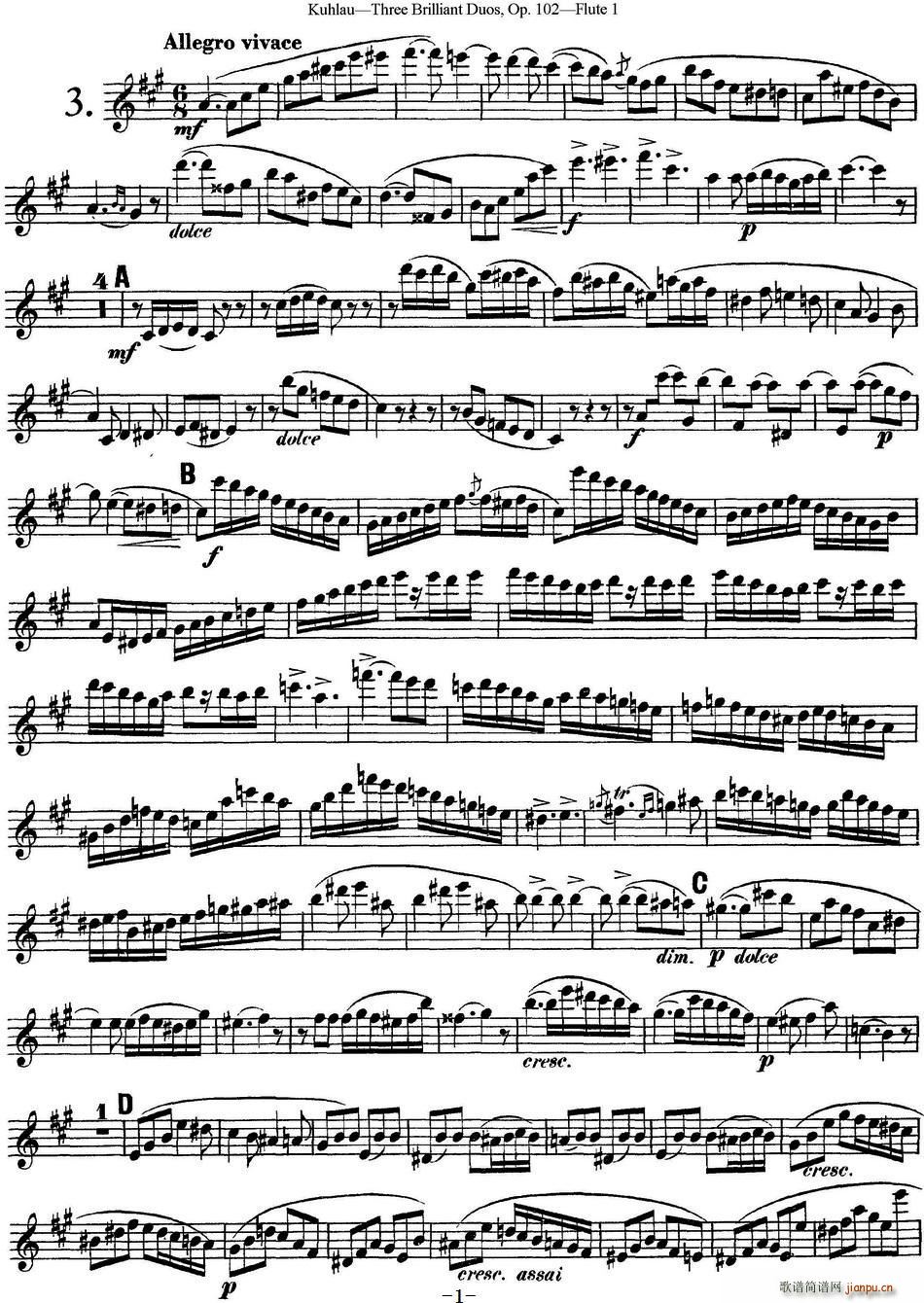 ����L(ch��ng)�Ѷ����ྚ������OP 102 Flute 1 NO 3(�Ѻ��V)1