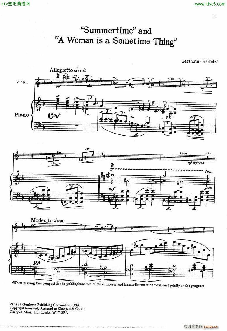 Gershwin Heifetz 4 Pieces from Porgy Bess(����V)1