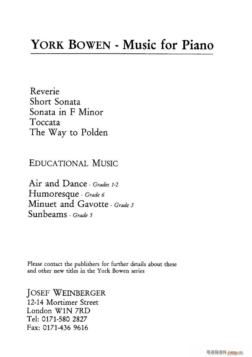 Bowen Toccata Op 155 Toccata Op 155(ʮ�ּ�����)18