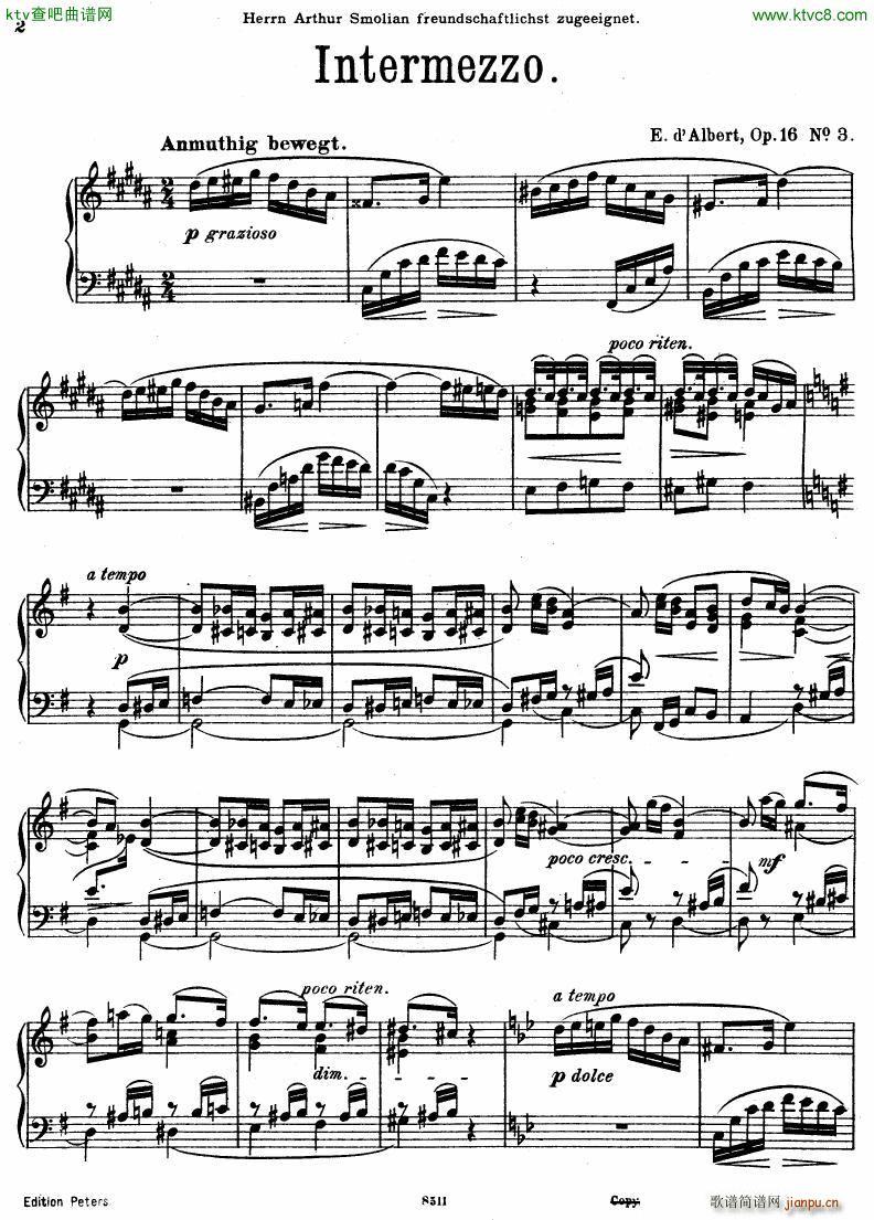 D Albert op 16 no 3 Intermezzo(����V)1
