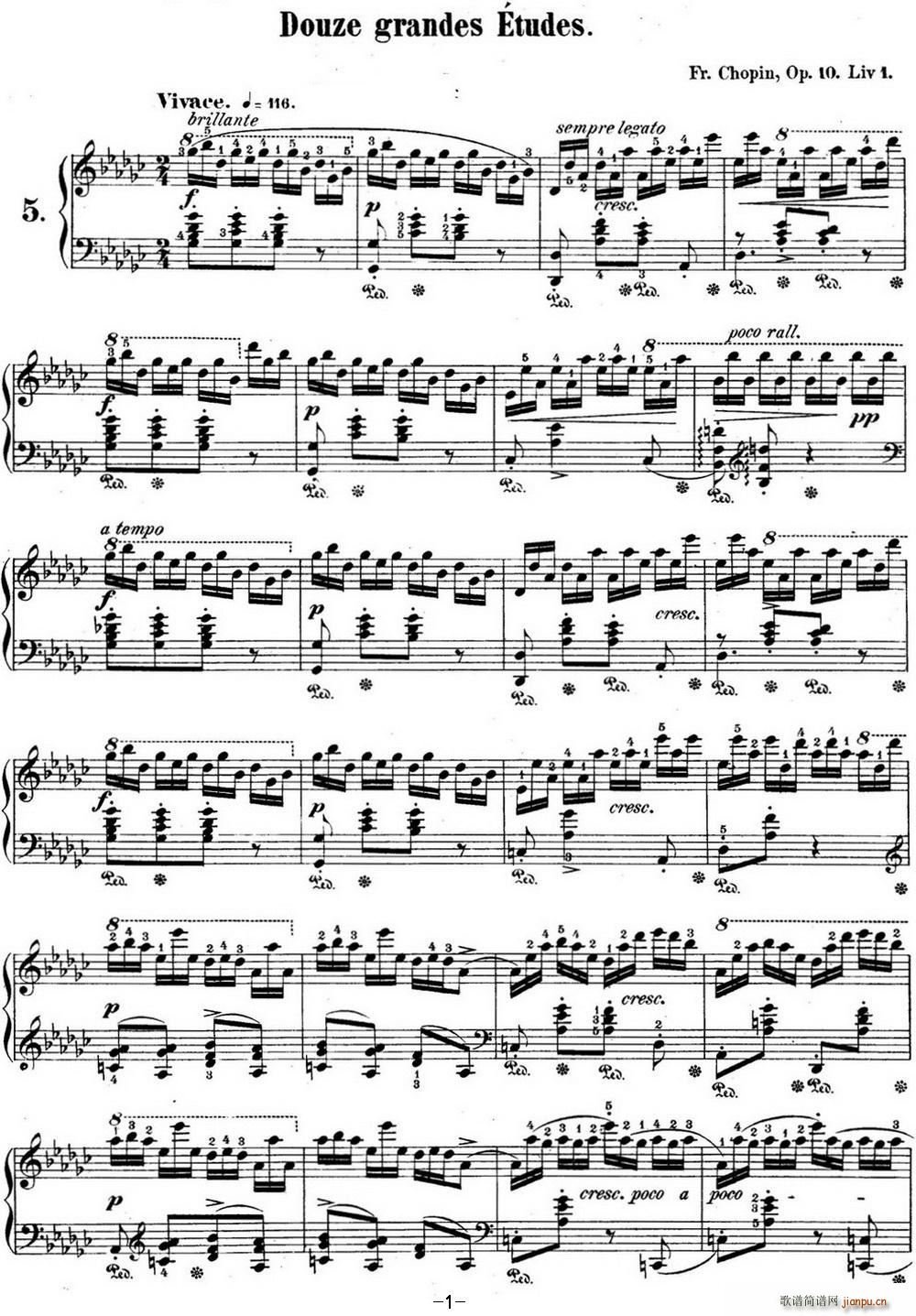 Ф�����5 Op 10 No 5 ���I ��G���{ Gb major Black Key(����V)1