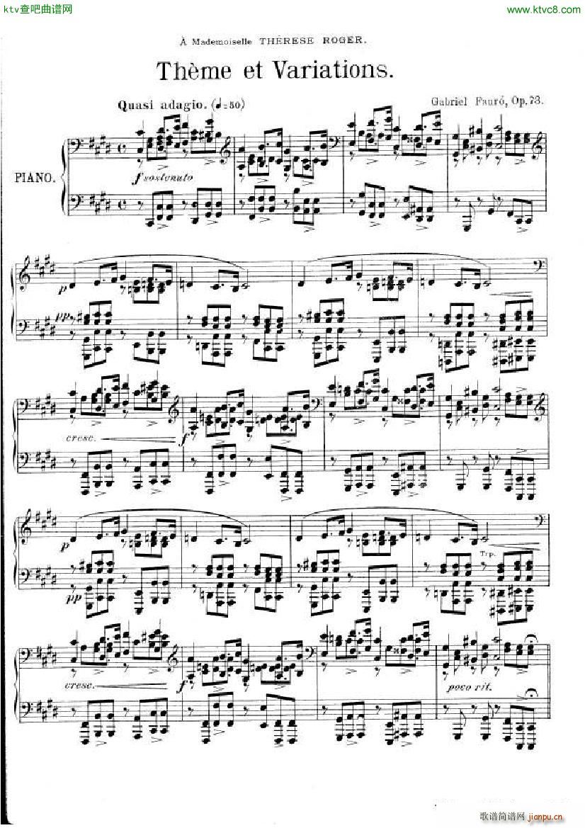 Faur�� Theme et variations opus 73(����V)1