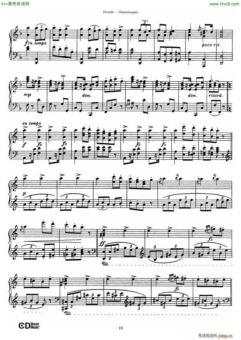 Dvor��k op 101 8 Humoresques(����V)18
