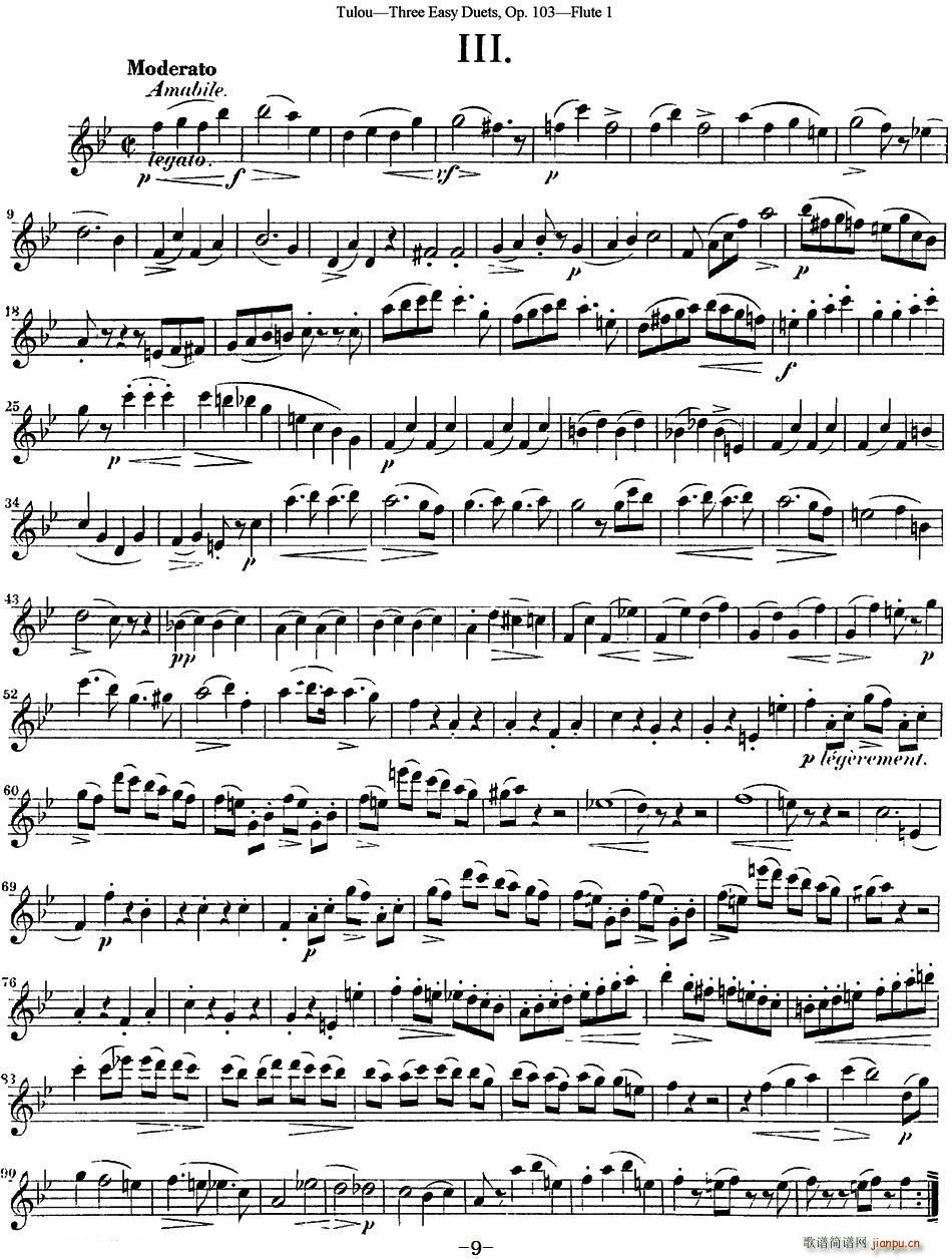 �D¶�����L(ch��ng)�Ѻ�(ji��n)��������Op 103 Flute 1 NO 3(�Ѻ��V)1