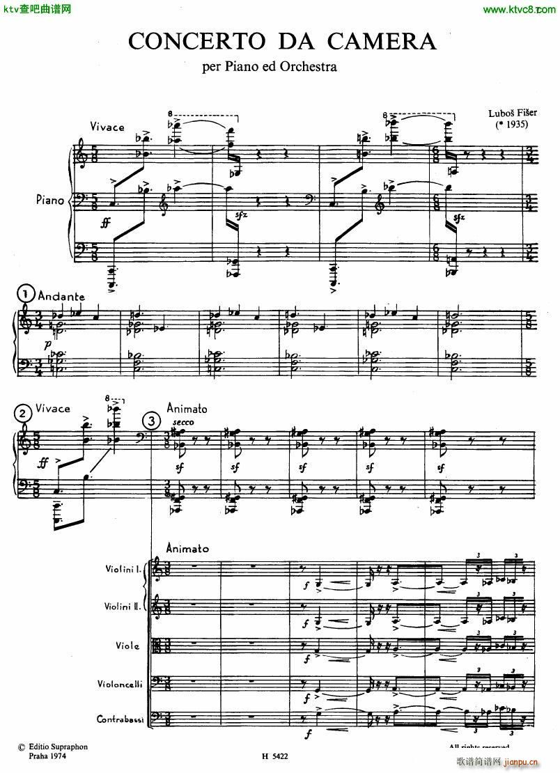 Fiser concerto da camera for piano full score(����V)5
