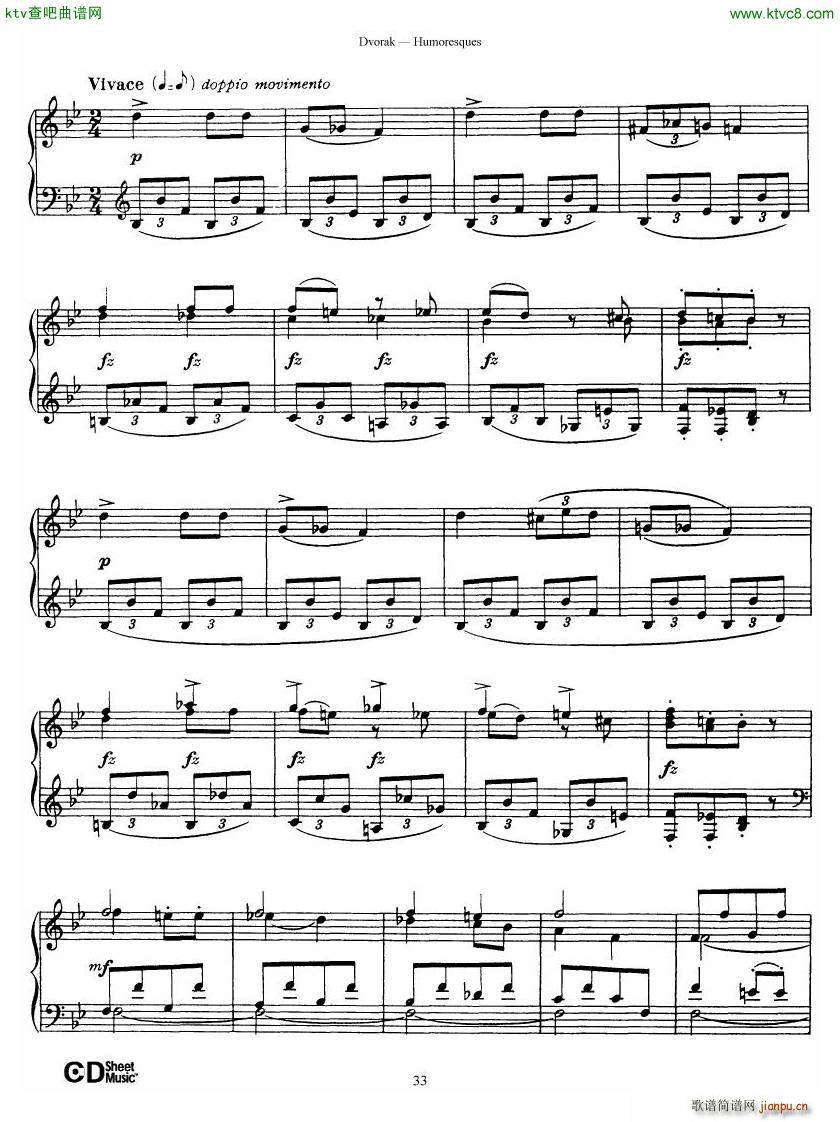 Dvor��k op 101 8 Humoresques(����V)33
